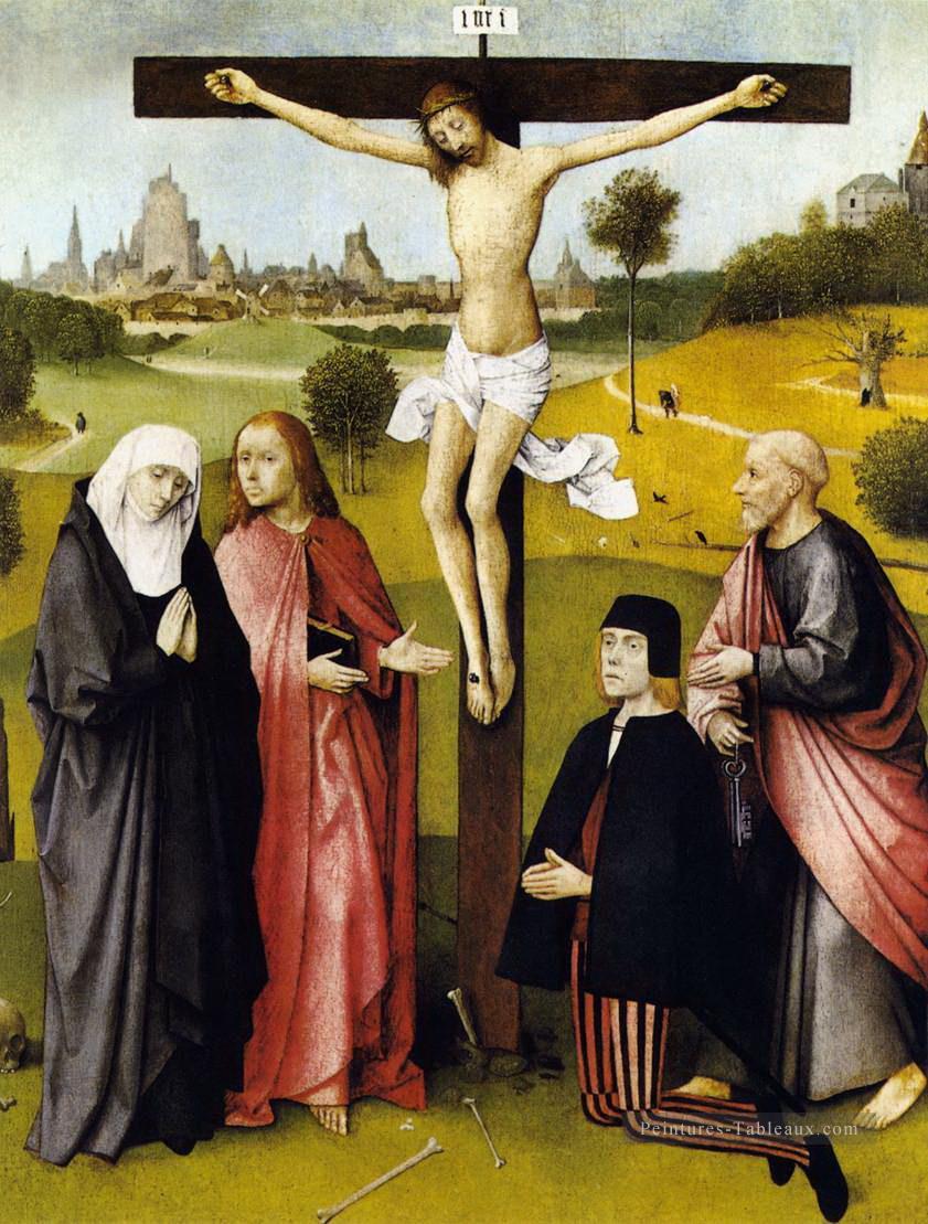 crucifixion avec un donneur 1485 Hieronymus Bosch Peintures à l'huile